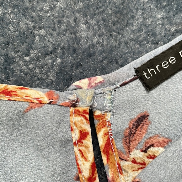 Cute Ruched Blue Flouncy Floral Mini Dress for Summer/Spring - Picture 6 of 6